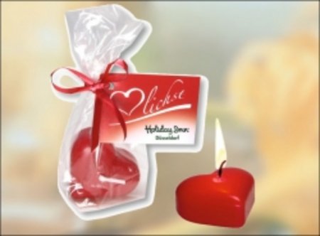 Herz-Kerze mit Werbung oder Logo