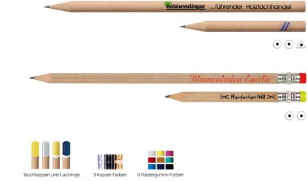 Bleistift Natur mit Firmenlogo oder Werbedruck
