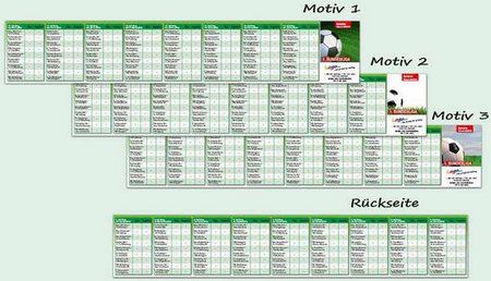 Fußball Bundesliga Planer mit Werbedruck