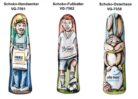 Schokoladenfiguren Handwerker Fußballer Osterhase