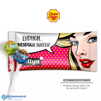 Mini Chupa Chups im Flowpack mit Werbung oder Logo