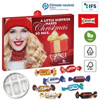 Nachhaltiger Premium Präsent Wand-Adventskalender individuell bedruckt mit ihrem Logo und gefüllt mit Celebrations Mix