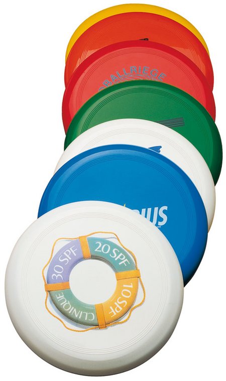 Frisbee mit Werbung oder Logo