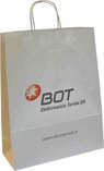 Papiertasche weiß mit gebogenem Griff