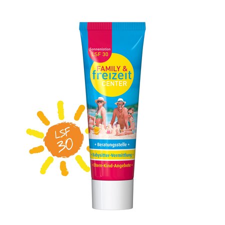 Sonnenmilch LSF 30 in 25 ml Tube mit eigenem Werbeaufdruck