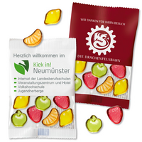 Fruchtgummi-Fruchtsalat in Werbetüte 10g mit Logo