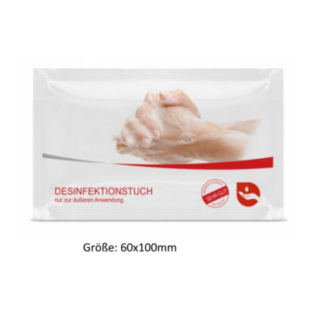 Feuchttücher Premium (100x60mm) mit Werbedruck