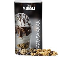 Müsli Knusper Banane-Schoko mit Werbung