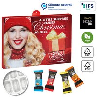 Nachhaltiger Premium Präsent Wand-Adventskalender individuell bedruckt mit ihrem Logo und gefüllt mit Lindt Hello Mini Sticks