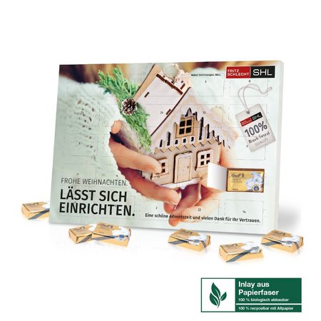 Tisch-Adventskalender Lindt Organic mit Werbedruck