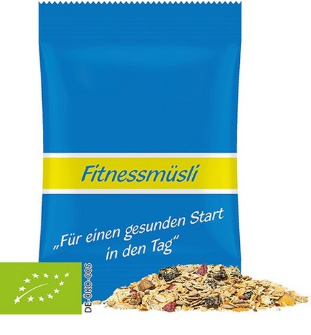 Bio-Müsli-Tüte Maxi mit Werbung oder Logo