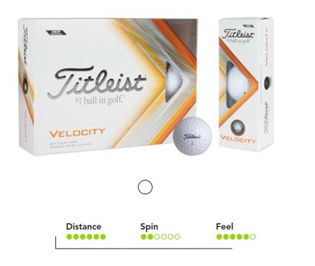 Titleist Velocity Golfball mit Werbedruck