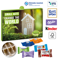 Wand-Adventskalender individuell bedruckt mit ihrem Logo und gefüllt mit einem Mix aus Ritter Sport, Milka und Kinderschokolade