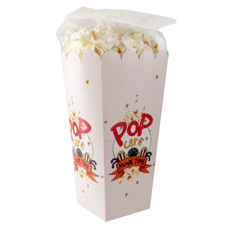 Popcorn in Box mit Werbung