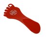 Schuhanzieher in Fußform rot mit Werbedruck