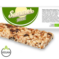 Veganer Bio Müsliriegel mit bedrucktem Etikett als Werbemittel
