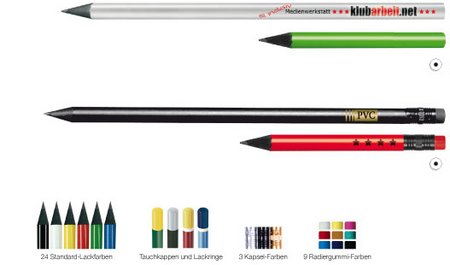 Bleistift schwarz mit Logo oder Werbedruck