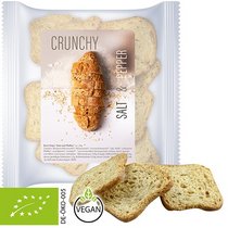 Bio Brot Chips Salz und Pfeffer 20g Express Maxi-Tüte mit Etikett mit Logo