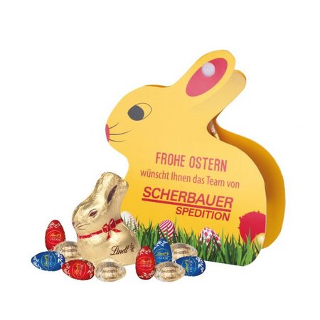 Werbe-Osterhase mit Lindt Schokolade