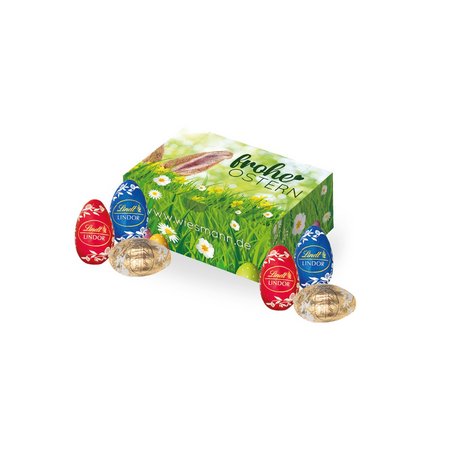 Lindt Mini-Eier, 6er Osternest bedrucken als Werbegeschenk