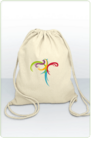 Zuziehrucksack aus Baumwolle mit Logo