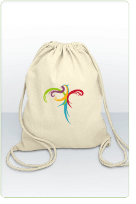 Zuziehrucksack aus Baumwolle mit Logo