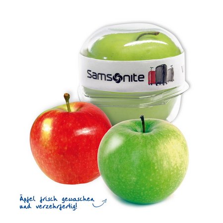 Werbe-Apfel in der Freshbox mit Werbung