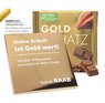 Ritter SPORT 250g mit Goldfolie und Werbung