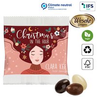Weihnachtsmandeln im Papiertütchen mit ihrem Design ideal bedruckt als überzeugendes und günstiges Werbemittel