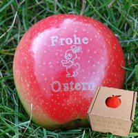 Apfel "Frohe Ostern mit Hase"