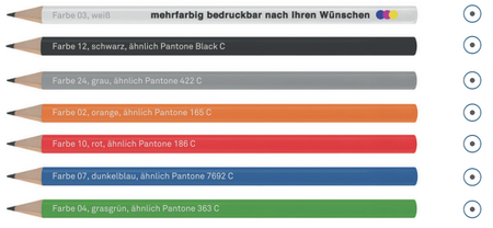Bleistift lackiert Farbvarianten