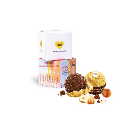 Werbewürfel mit Ferrero Rocher 1er mit individueller Werbung