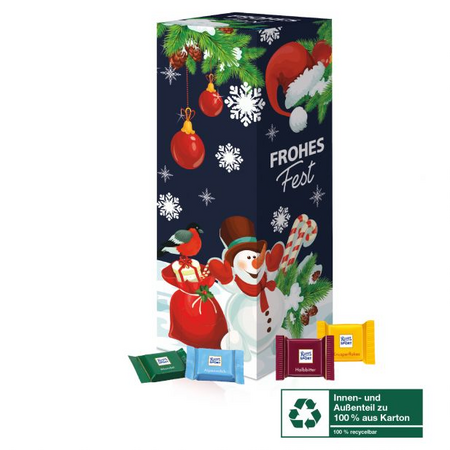 Karton Adventskalender Turm Ritter Sport als Werbeschenk