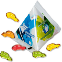 0110 Fruchtgummi-Auto-Set in Werbe-Pyramide 12 g mit Logo