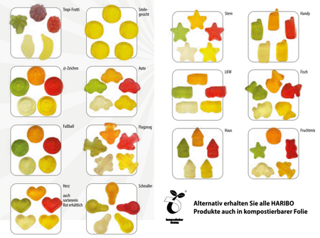 Haribo Fruchtgummis in Standardformen