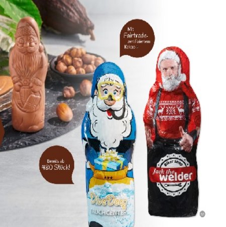 Maxi Schoko-Weihnachtsmann individuell bedrucken