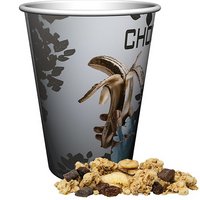 Müsli Knusper Banane-Schoko im Snack-Becher mit Werbung