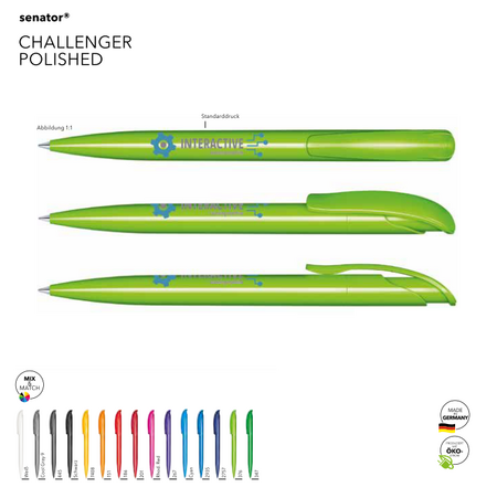 Senator Kugelschreiber Challenger Polished individuell bedruckbar mit ihrem Design