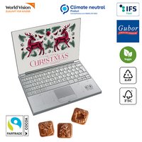Indivudell bedruckbarer A5-Cover-Adventskalender mit ihrem Logo, nachhaltig und mit Fairtrade Schokolade ein optimales Werbemittel