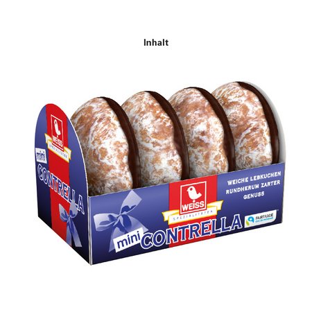 Lebkuchen 4er Mini Inhalt in individuell bedruckbarer Verpackung als Werbemittel