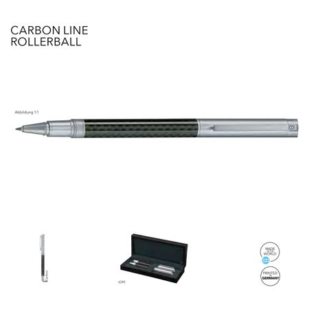 Senator Kugelschreiber Carbon Line Rollerball individuell bedruckbar als Werbemittel mit ihrem Logo