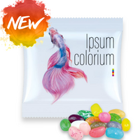 Jelly Beans 10g mit Werbedruck im Tütchen mit Logo 