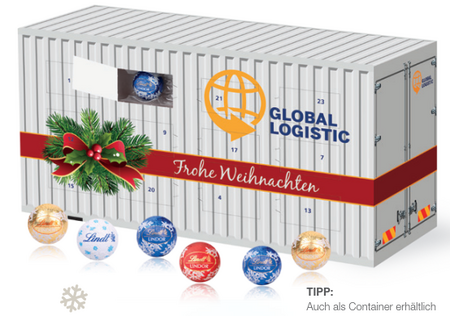 Adventskalender Container  mit Logo