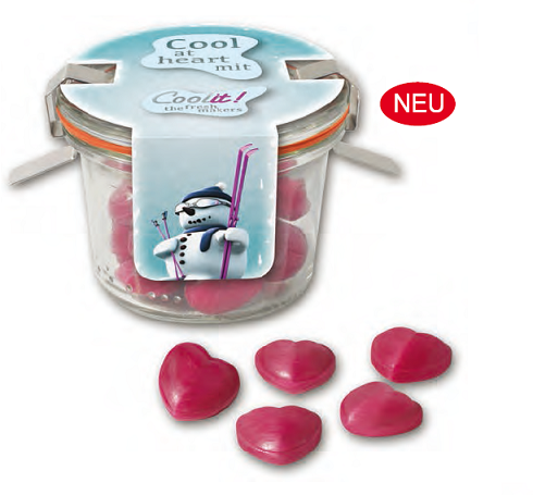 Minibag Glühweinherzen mit Logo oder Werbung