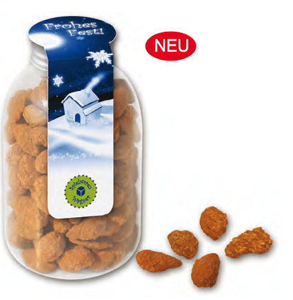 Maxi Tin Gebrannte Zimtmandeln mit Logo