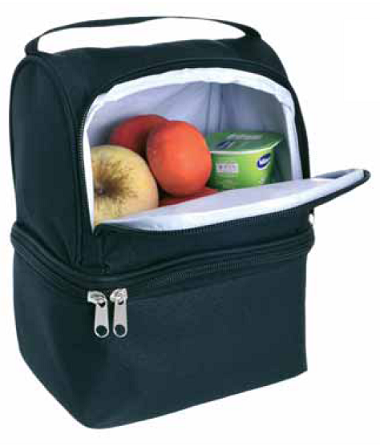 Kühltasche deluxe mit 2 Fächern mit Logo